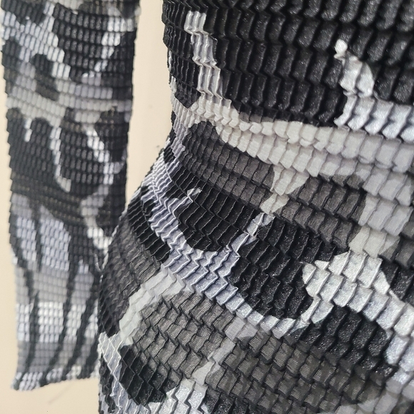 Vintage Amber Animal Print Mock Neck Top Long Sleeve Blouse One Size - Picture 6 of 9